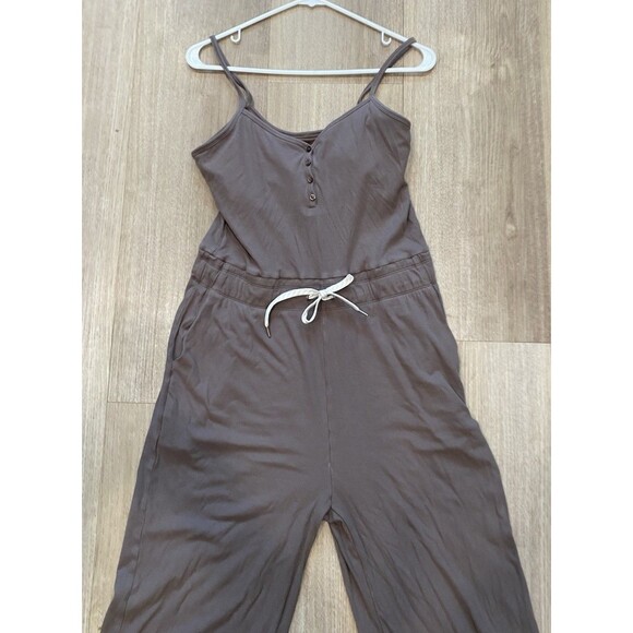 Vuori Womens Pose Scoop Jumpsuit Sz Large Chocolate Loungewear Comfort Travel - Picture 2 of 12